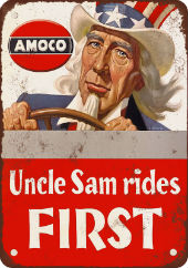 Amoco Gasoline Uncle Sam Rides First